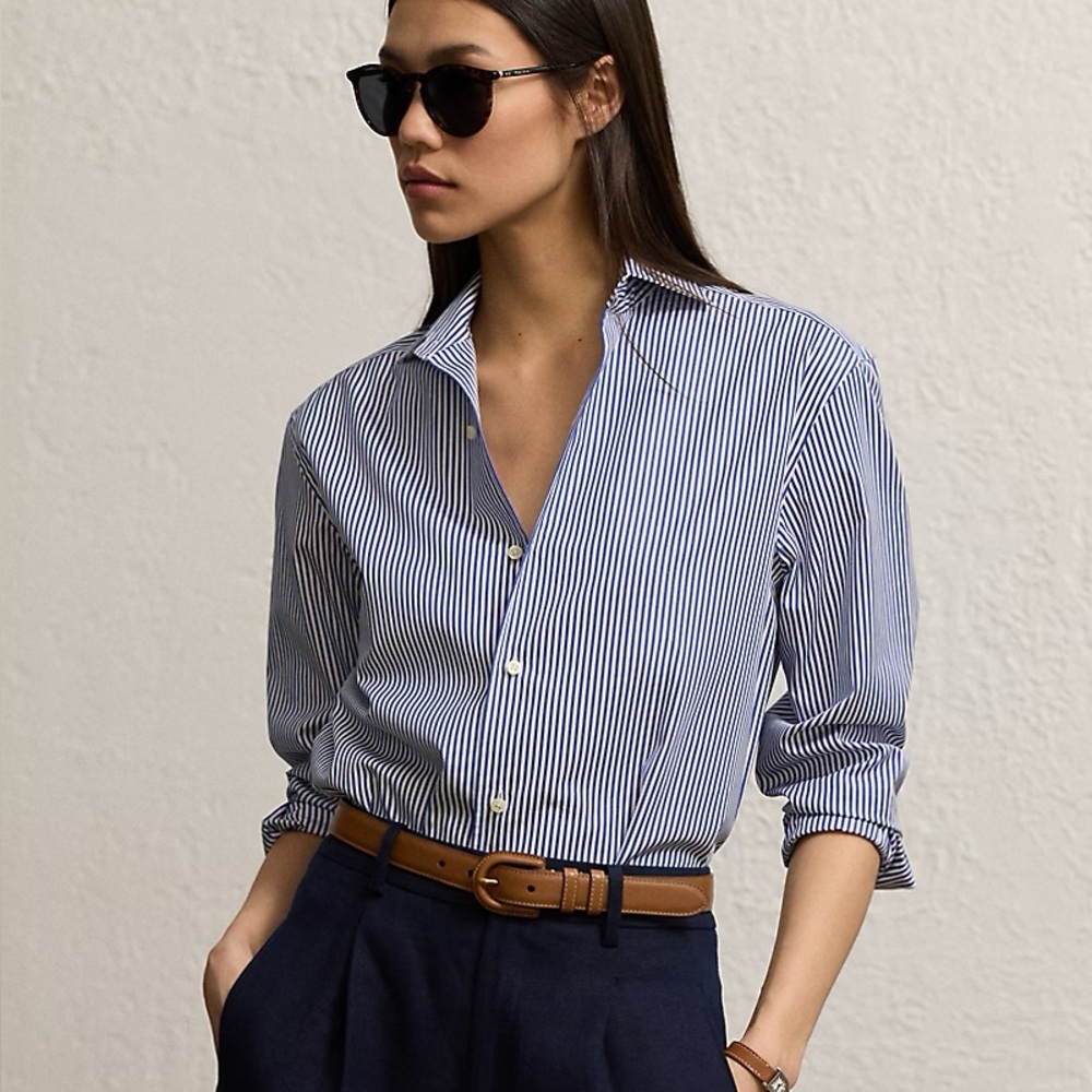 Polo Ralph Lauren Vintage Classic Cotton Striped Button Up Shirt